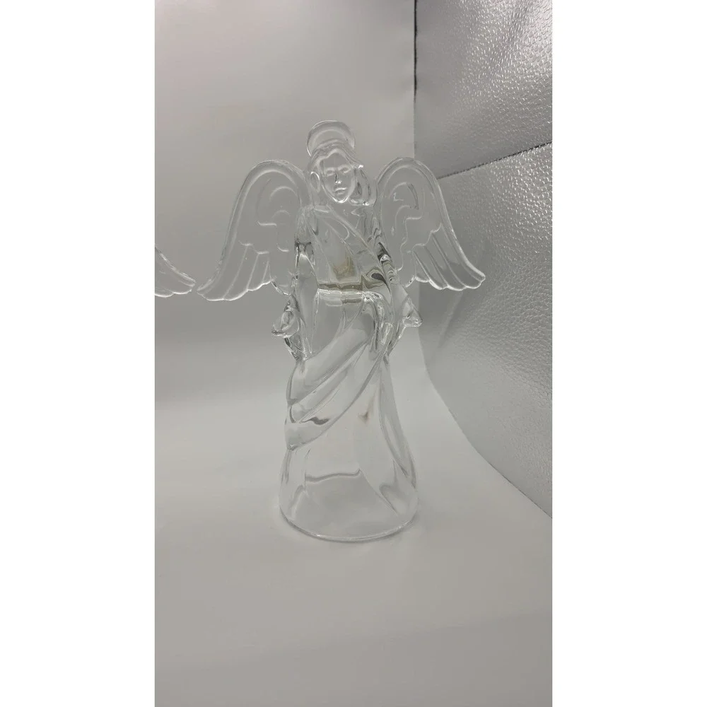 2 Princess House Lead Crystal Germany Angel Candle Holder Heavy 8' tall